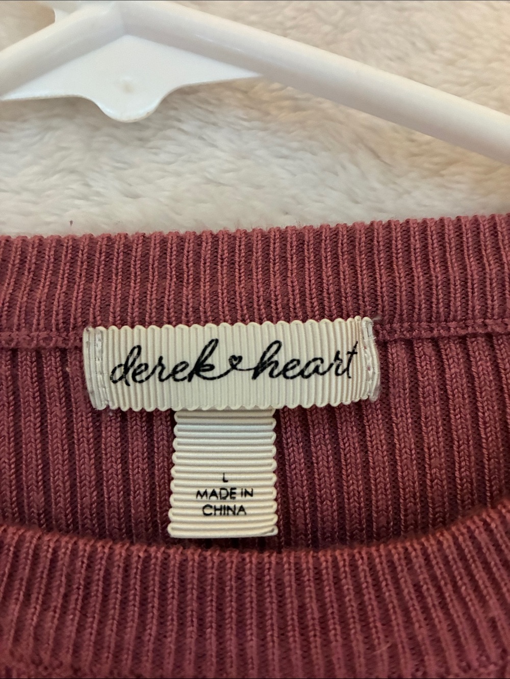 Pink Ribbed Long-Sleeve Crewneck Top - Picture 2 of 2